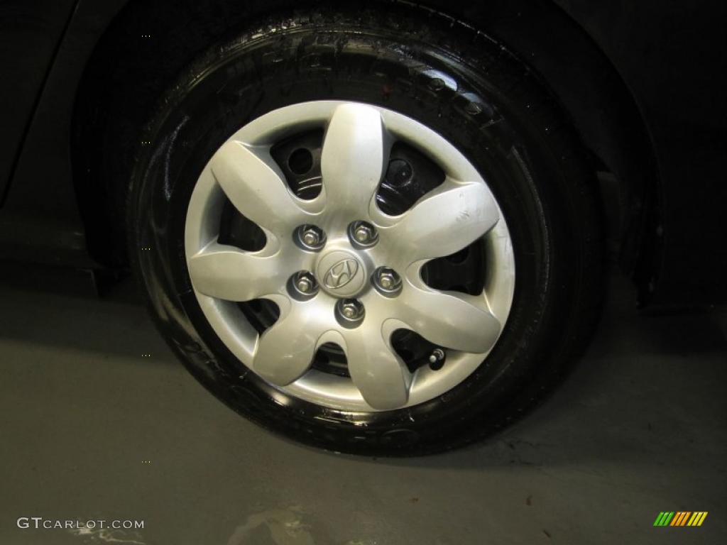 2009 Elantra GLS Sedan - Black Pearl / Gray photo #9