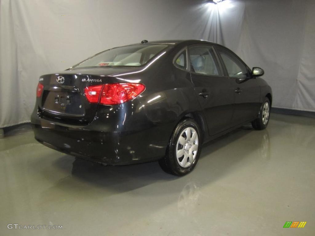 2009 Elantra GLS Sedan - Black Pearl / Gray photo #11