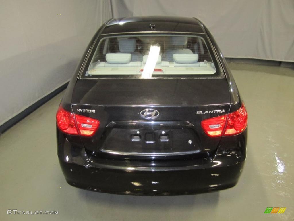 2009 Elantra GLS Sedan - Black Pearl / Gray photo #12
