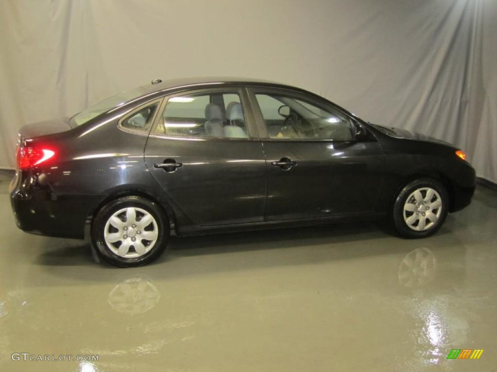 2009 Elantra GLS Sedan - Black Pearl / Gray photo #13