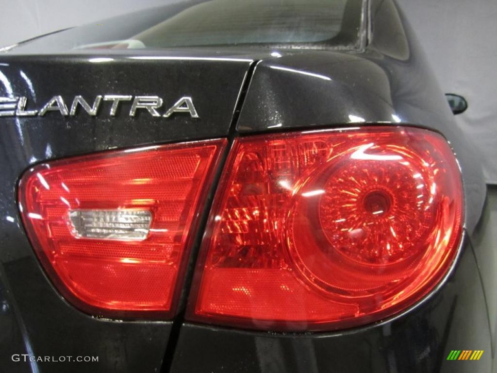 2009 Elantra GLS Sedan - Black Pearl / Gray photo #14