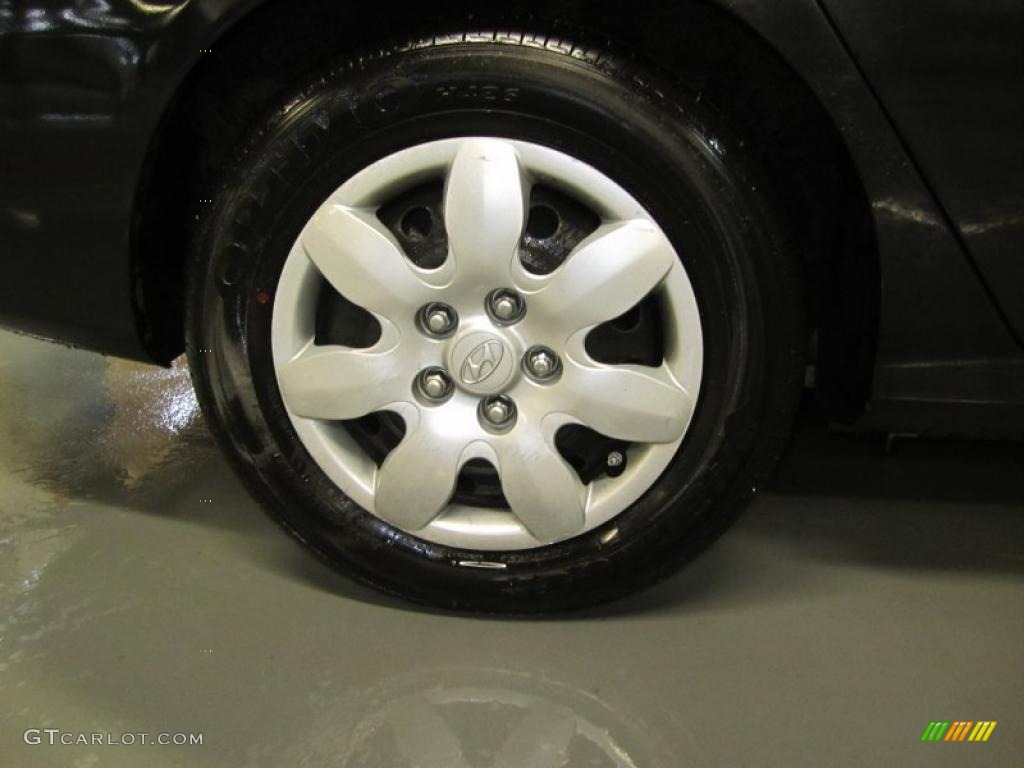 2009 Elantra GLS Sedan - Black Pearl / Gray photo #17