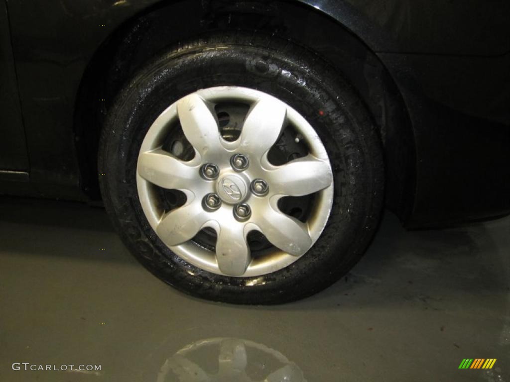 2009 Elantra GLS Sedan - Black Pearl / Gray photo #18