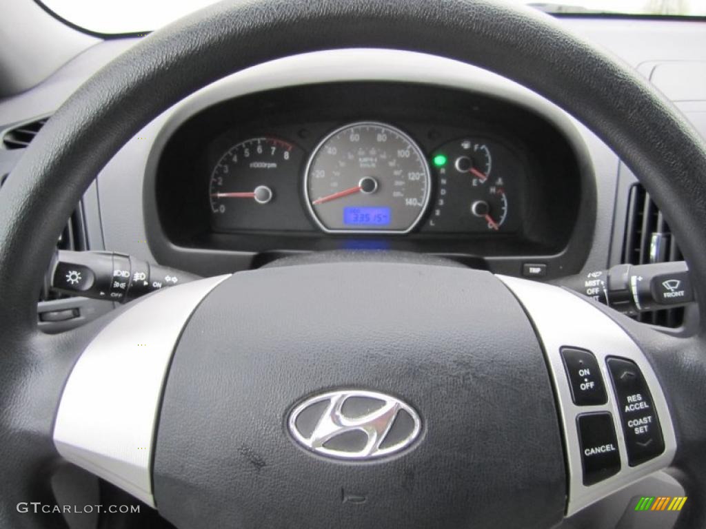2009 Elantra GLS Sedan - Black Pearl / Gray photo #25