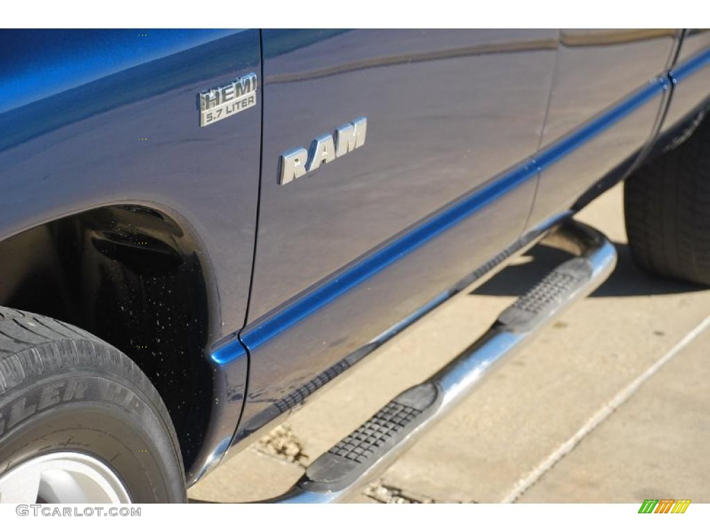 2008 Ram 1500 Big Horn Edition Quad Cab - Patriot Blue Pearl / Medium Slate Gray photo #9