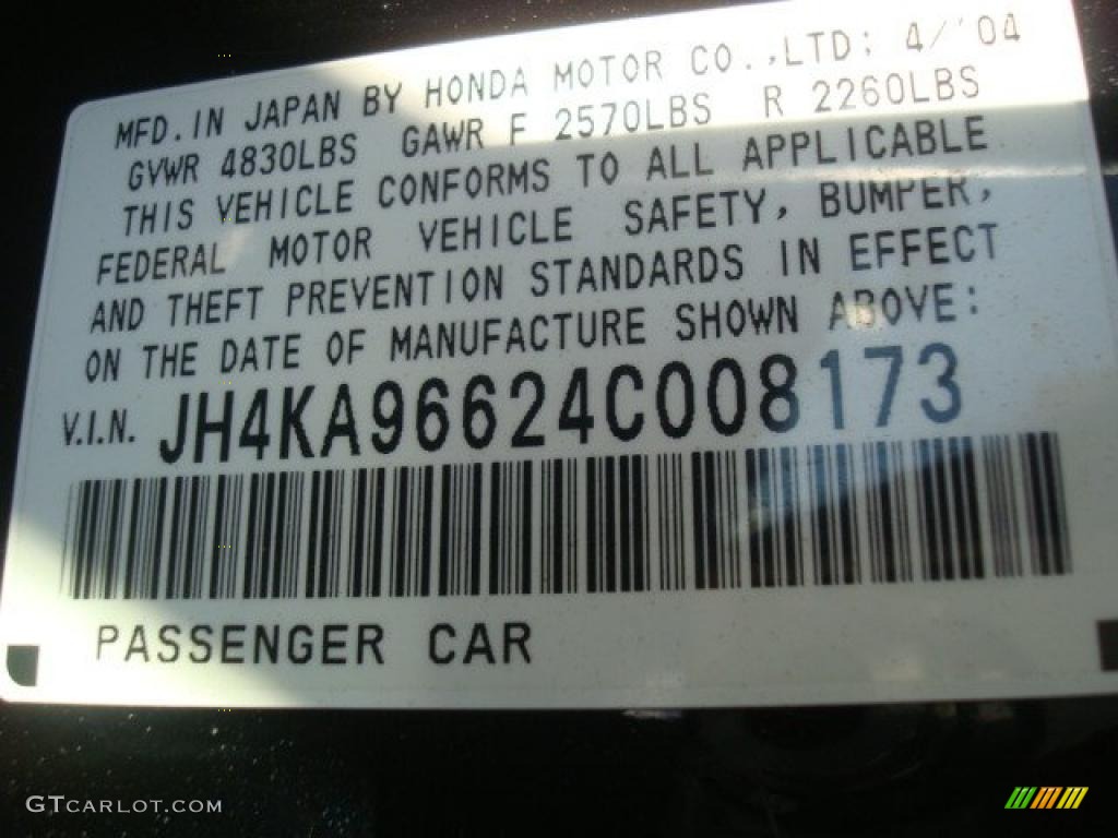 2004 Acura RL 3.5 Info Tag Photo #39406625