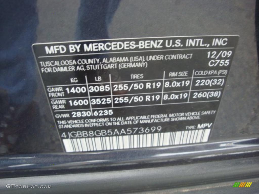 2010 ML Color Code 755 for Steel Grey Metallic Photo #39409465