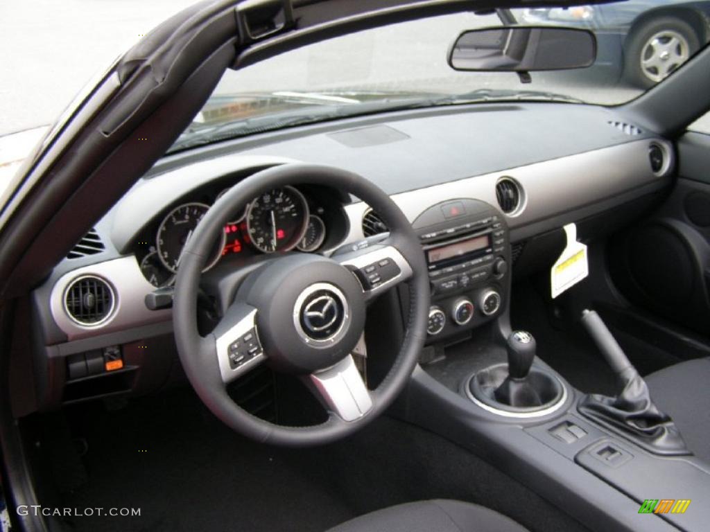 Black Interior 2010 Mazda MX-5 Miata Sport Roadster Photo #39410041