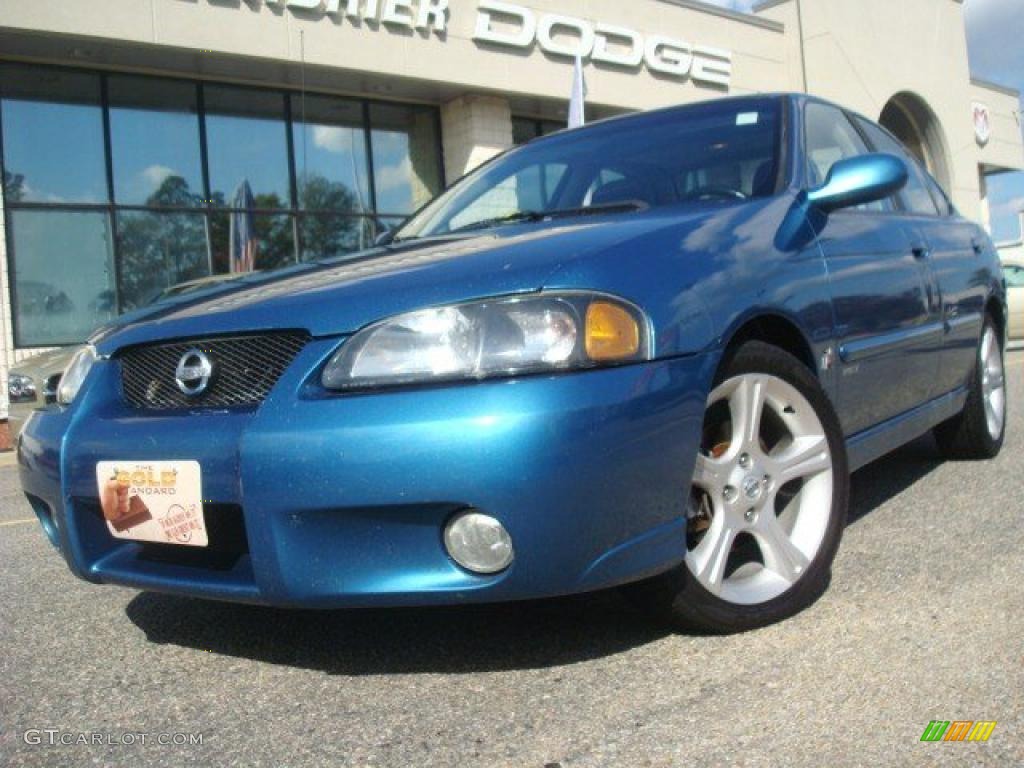 2003 Sentra SE-R - Vibrant Blue Metallic / Stone Gray photo #1