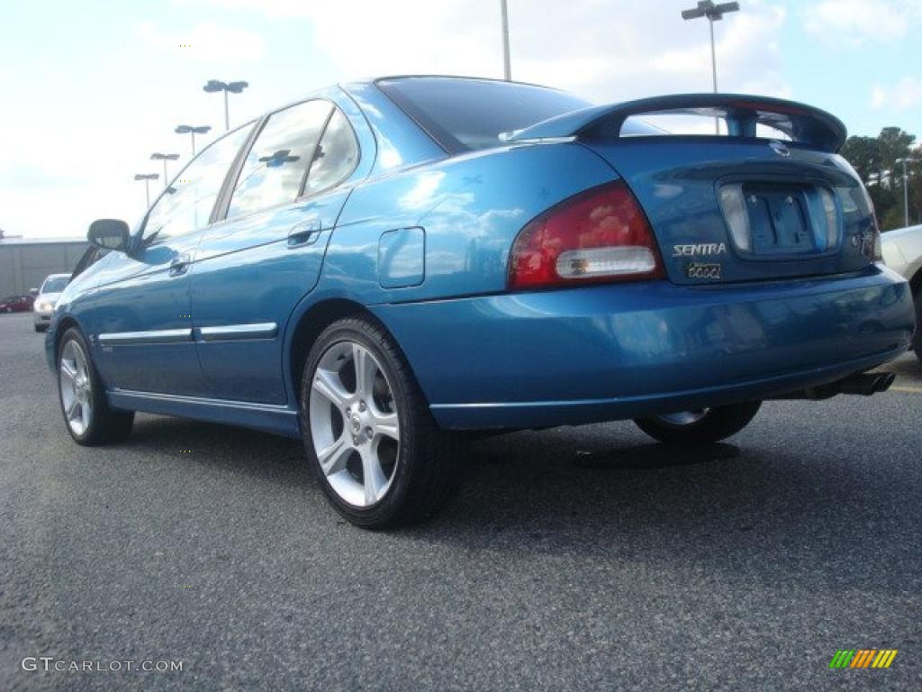 2003 Sentra SE-R - Vibrant Blue Metallic / Stone Gray photo #4