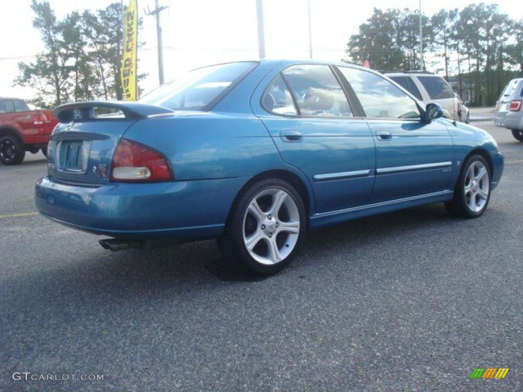 2003 Sentra SE-R - Vibrant Blue Metallic / Stone Gray photo #6
