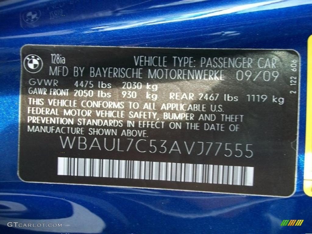 2010 BMW 1 Series 128i Convertible Info Tag Photo #39410921