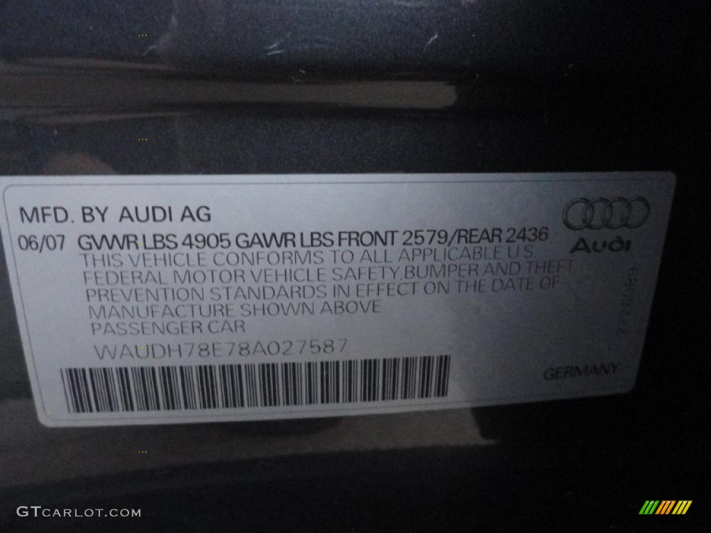 2008 A4 3.2 Quattro S-Line Sedan - Dolphin Grey Metallic / Black photo #16