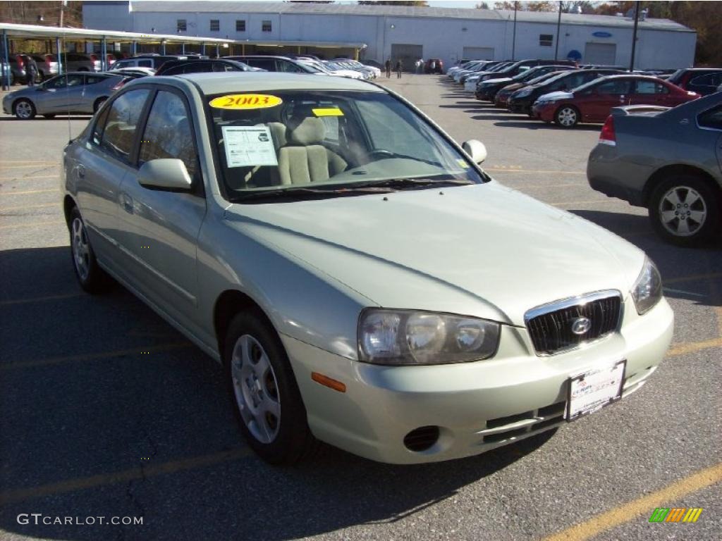 2003 Elantra GLS Sedan - Platinum Green Metallic / Beige photo #1