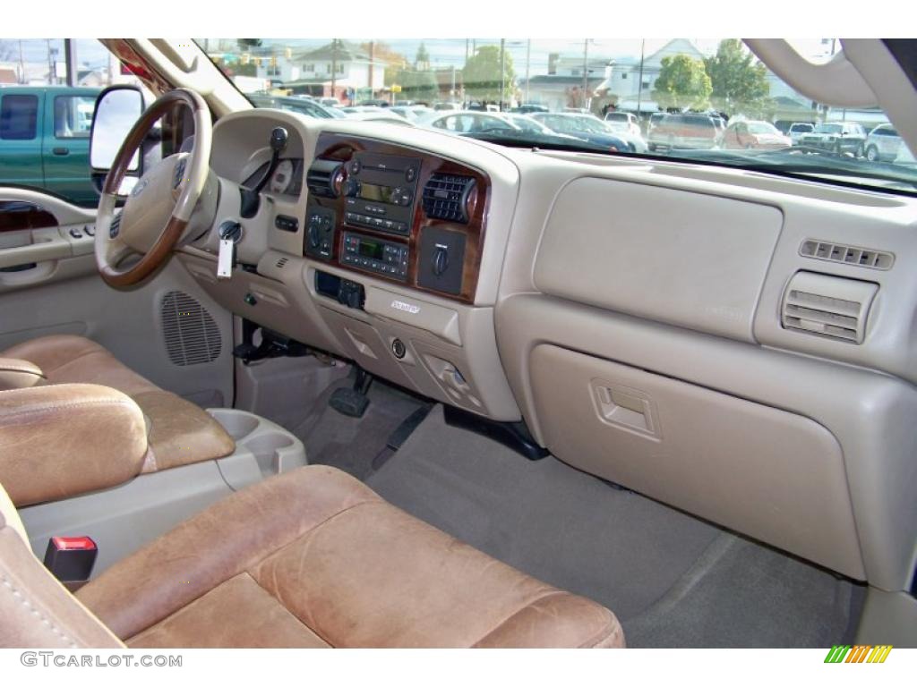 2006 Ford F250 Super Duty King Ranch Crew Cab 4x4 Castano Brown Leather Dashboard Photo #39419985