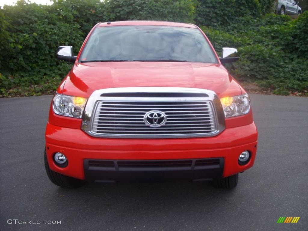 2011 Tundra Limited CrewMax 4x4 - Radiant Red / Graphite Gray photo #2