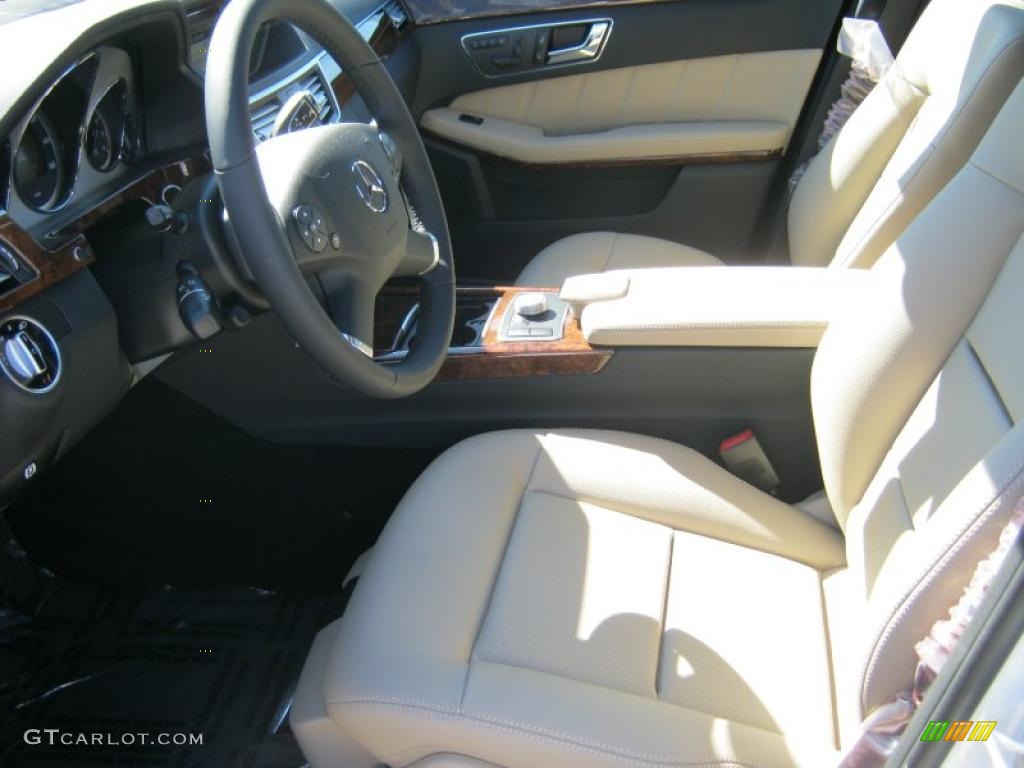 Almond/Black Interior 2011 Mercedes-Benz E 350 Sedan Photo #39421690