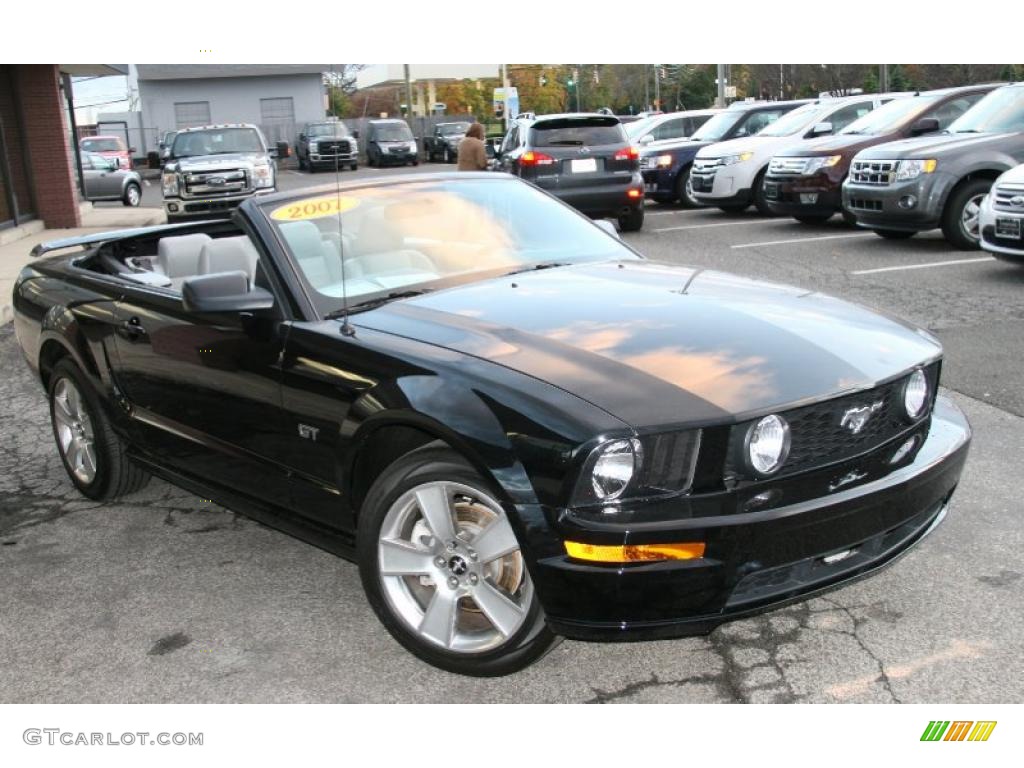 2007 Mustang GT Premium Convertible - Black / Light Graphite photo #3