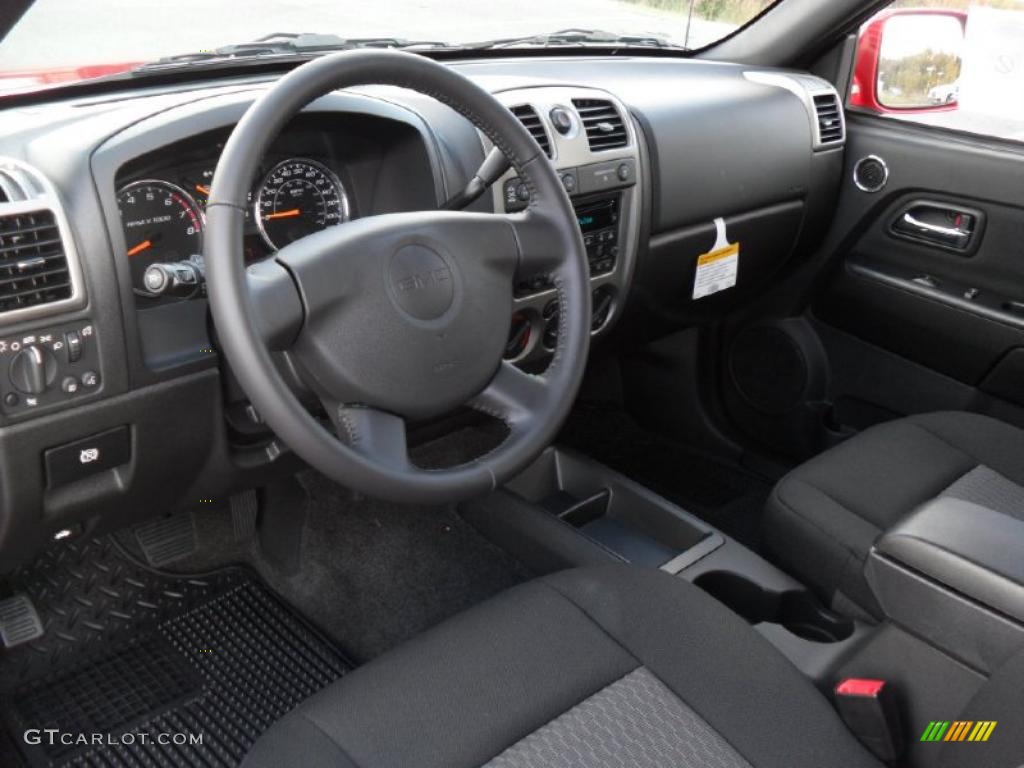 Ebony Interior 2011 GMC Canyon SLE Extended Cab 4x4 Photo #39423418
