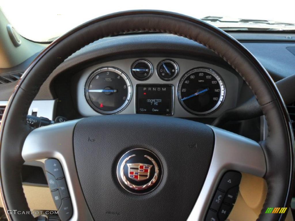 2011 Cadillac Escalade Luxury AWD Cashmere/Cocoa Steering Wheel Photo #39423654