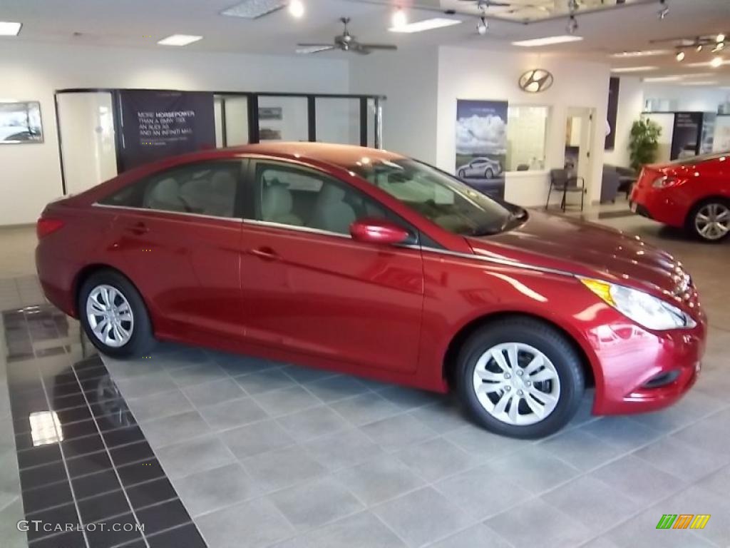 2011 Sonata GLS - Venetian Red / Camel photo #5