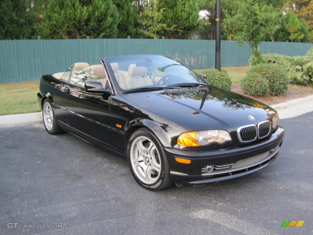 2001 3 Series 330i Convertible - Jet Black / Sand photo #28