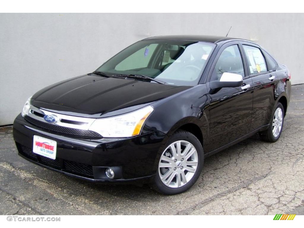 2011 Focus SEL Sedan - Ebony Black / Charcoal Black photo #1