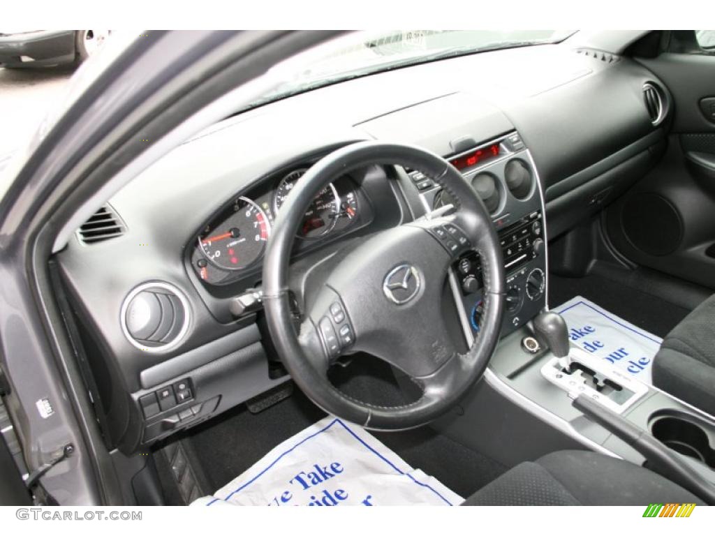 Black Interior 2007 Mazda MAZDA6 i Sport Sedan Photo #39428618