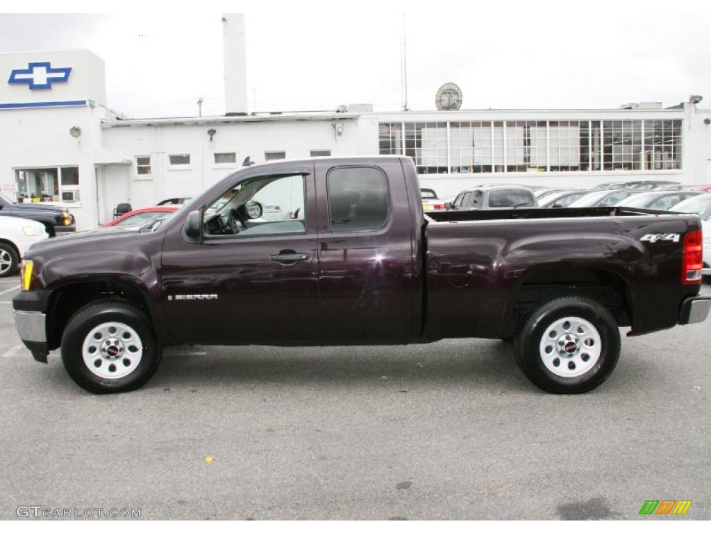 Dark Crimson Metallic 2009 GMC Sierra 1500 Work Truck Extended Cab 4x4 Exterior Photo #39429342