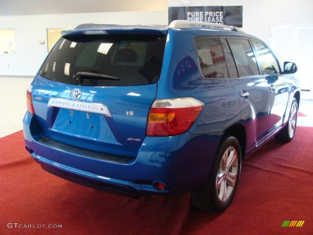 2008 Highlander Limited 4WD - Blue Streak Metallic / Ash Gray photo #10