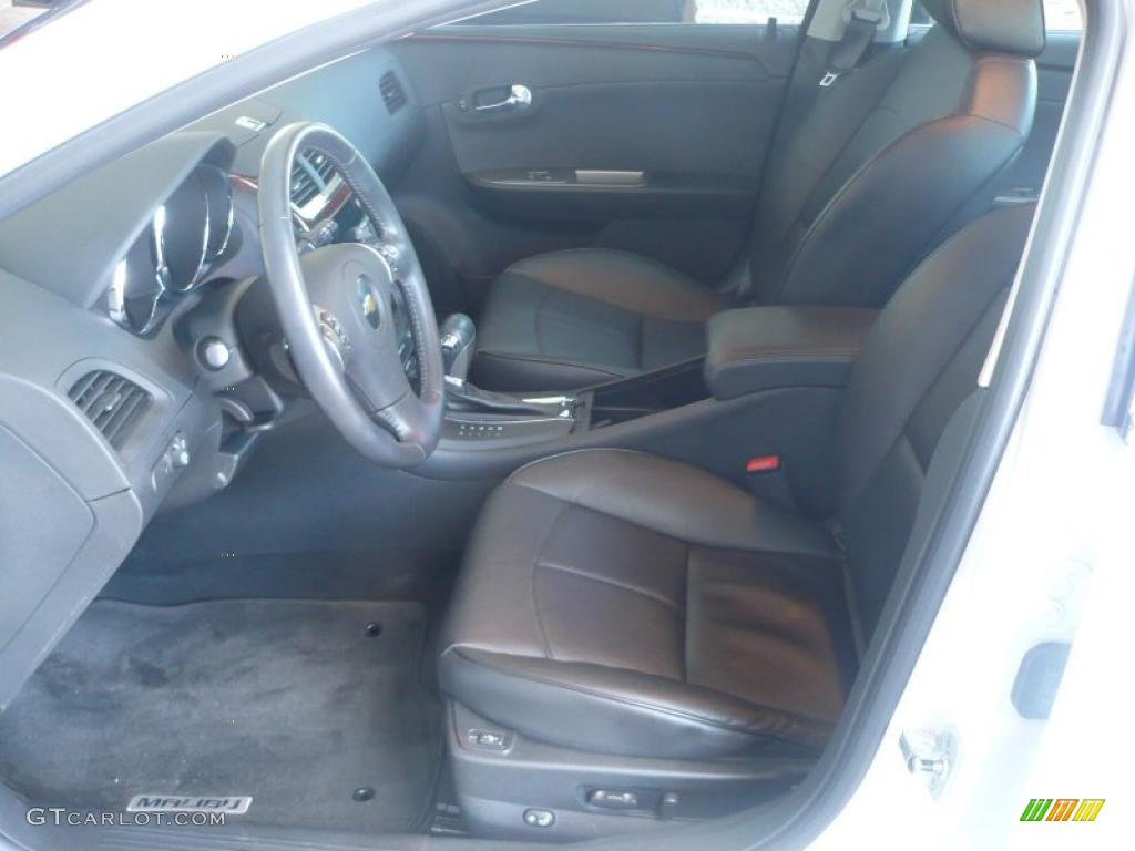 Ebony Interior 2010 Chevrolet Malibu LTZ Sedan Photo #39429786