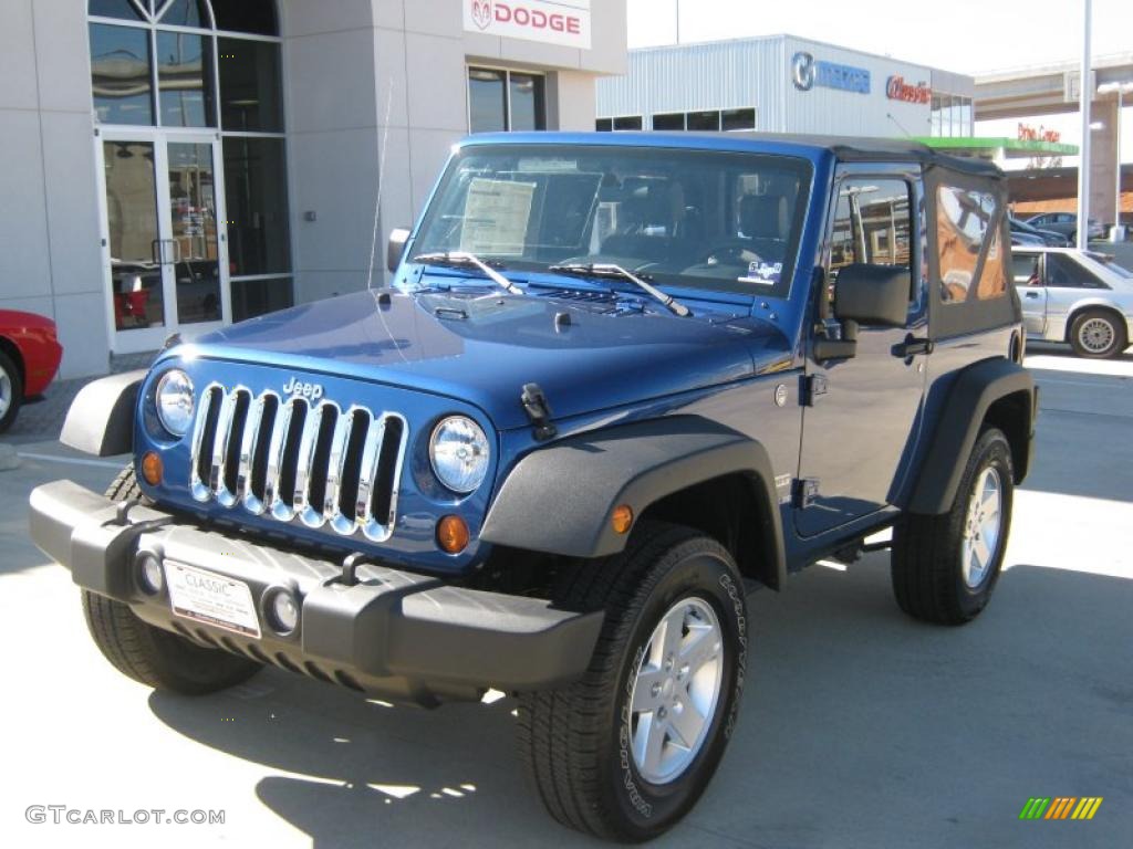 2010 Wrangler Sport 4x4 - Deep Water Blue Pearl / Dark Slate Gray/Medium Slate Gray photo #1