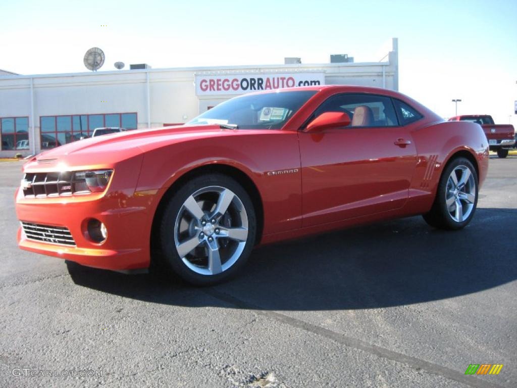 2011 Camaro SS/RS Coupe - Inferno Orange Metallic / Inferno Orange/Black photo #1