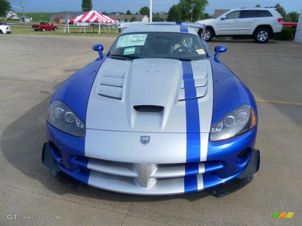 Viper GTS Blue/Silver 2010 Dodge Viper ACR Roanoke Dodge Edition Coupe Exterior Photo #39439806