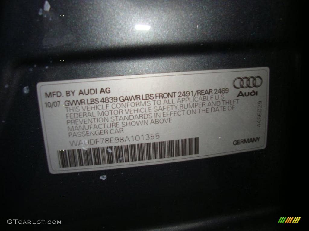 2008 A4 2.0T quattro S-Line Sedan - Dolphin Grey Metallic / Black photo #39