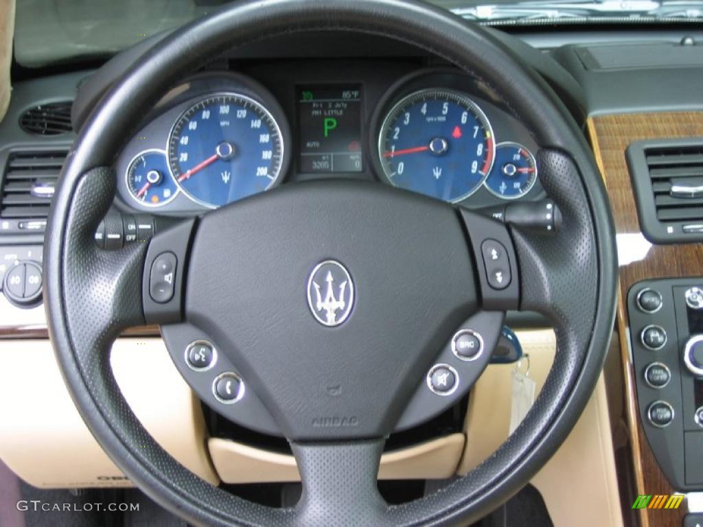 2009 Maserati Quattroporte S Sabbia Steering Wheel Photo #39445714