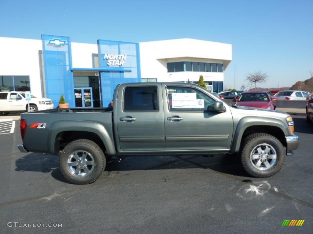 2011 Colorado LT Crew Cab 4x4 - Steel Green Metallic / Ebony photo #11