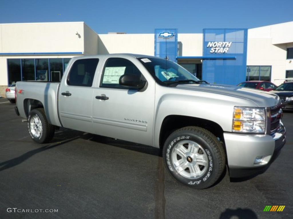 2011 Silverado 1500 LT Crew Cab 4x4 - Sheer Silver Metallic / Ebony photo #1