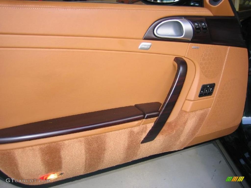 2008 Porsche 911 Targa 4S Natural Brown Door Panel Photo #39450458
