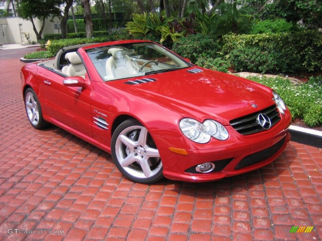 2008 SL 55 AMG Roadster - Mars Red / Stone photo #1