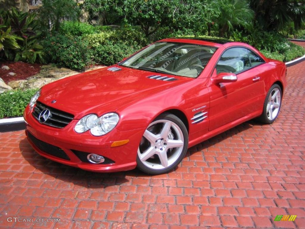 2008 SL 55 AMG Roadster - Mars Red / Stone photo #3