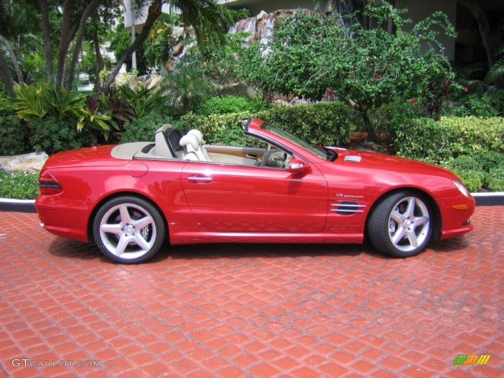 2008 SL 55 AMG Roadster - Mars Red / Stone photo #6