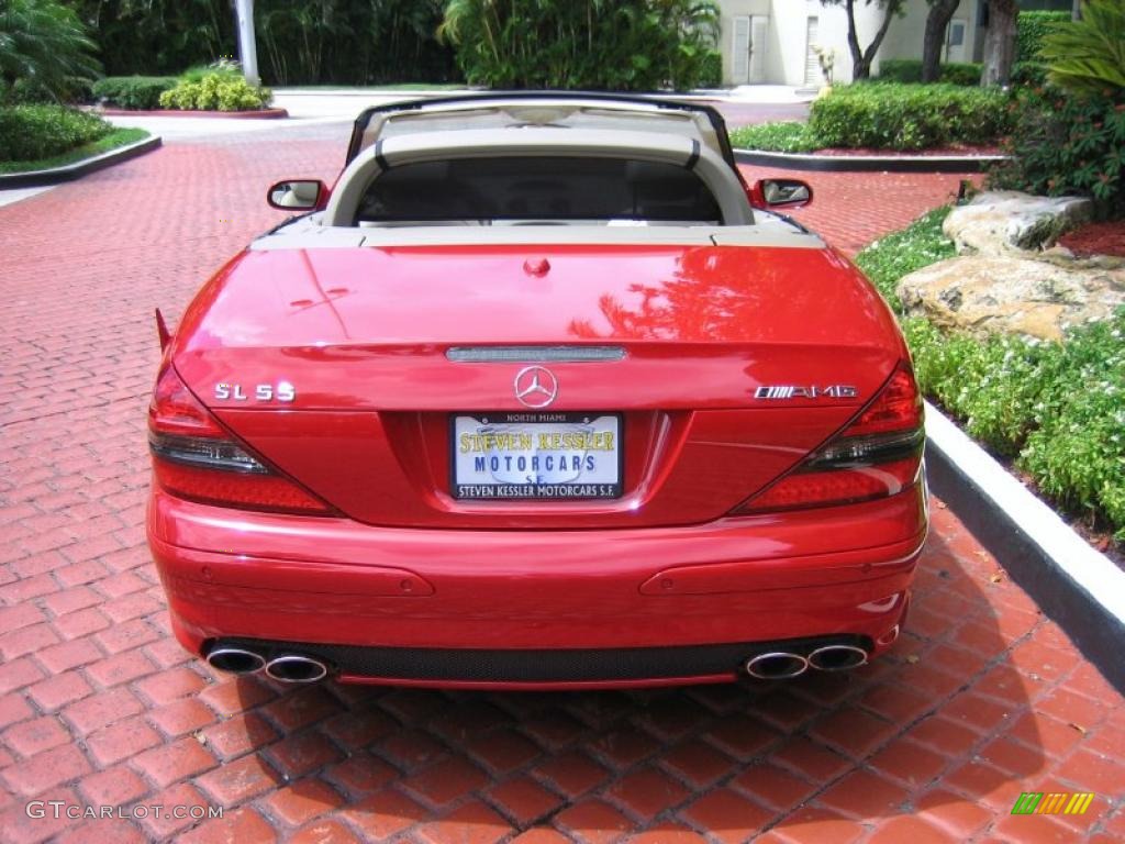 2008 SL 55 AMG Roadster - Mars Red / Stone photo #8