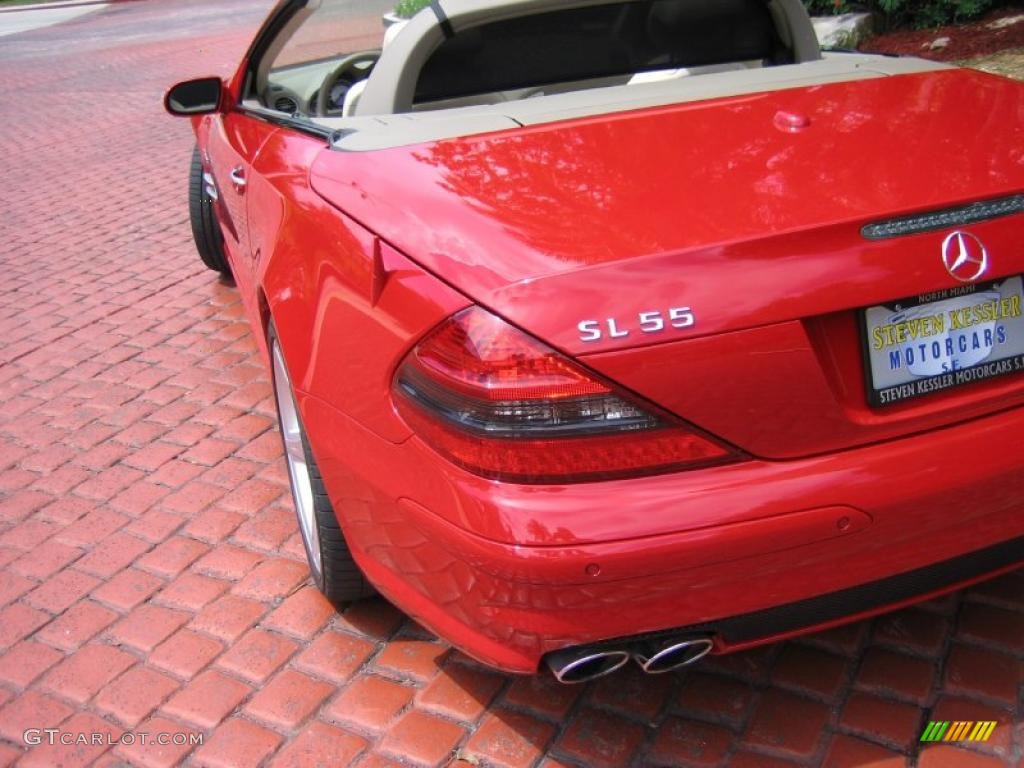 2008 SL 55 AMG Roadster - Mars Red / Stone photo #11