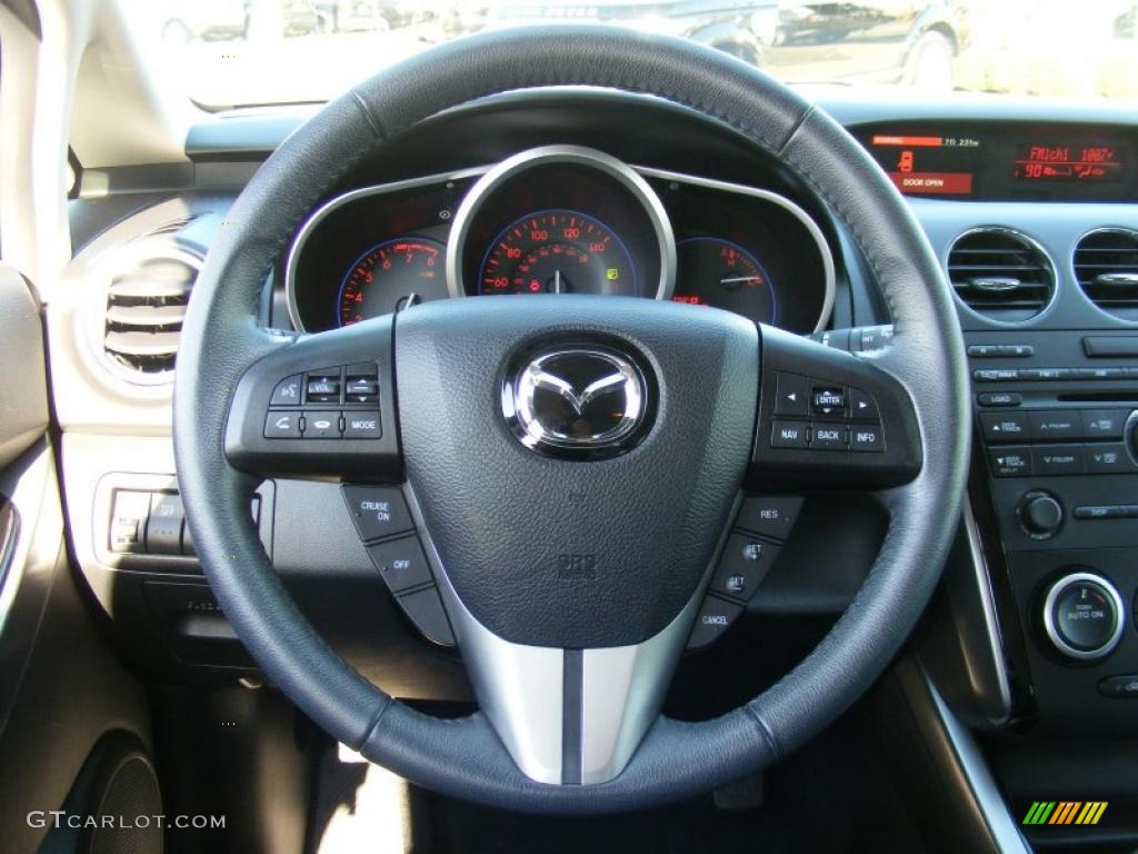 2010 Mazda CX-7 s Grand Touring AWD Black Steering Wheel Photo #39454946