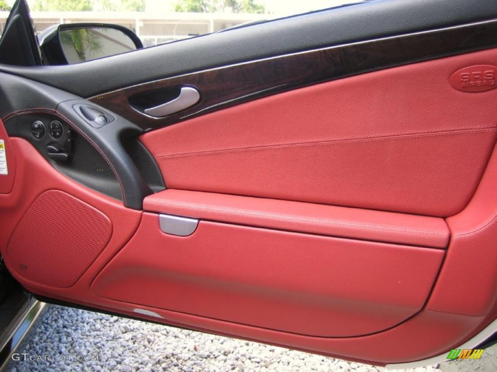2006 Mercedes-Benz SL 55 AMG Roadster Berry Red/Charcoal Door Panel Photo #39457130