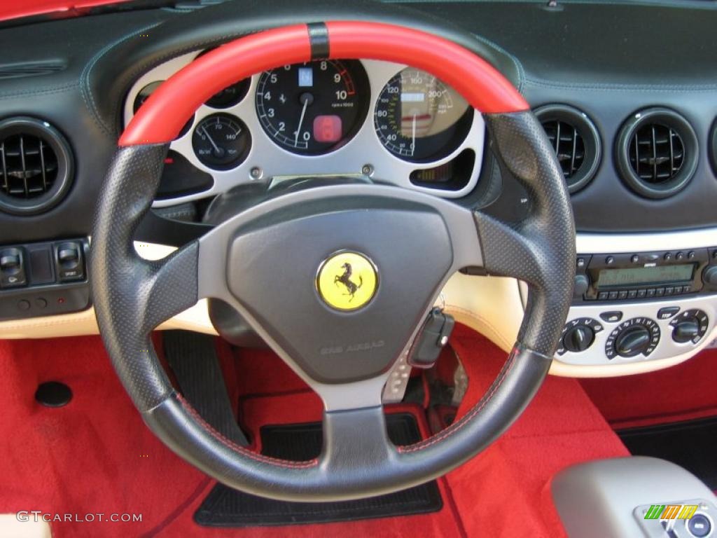 2004 Ferrari 360 Spider F1 Ivory Steering Wheel Photo #39459150