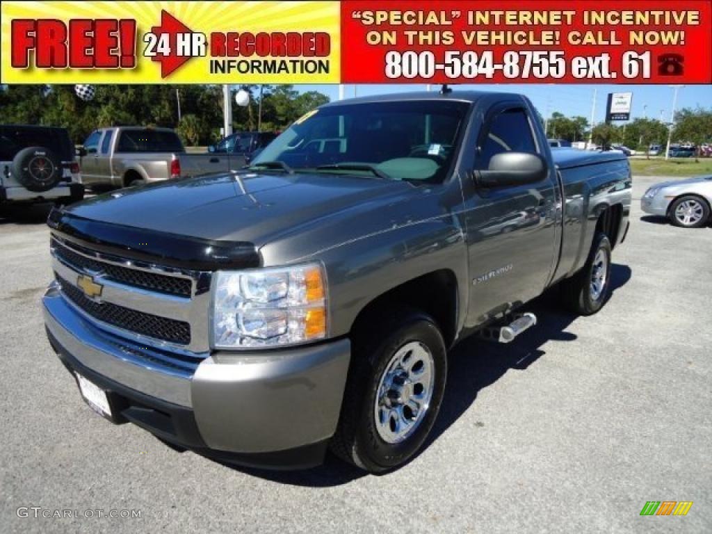 2007 Silverado 1500 LS Regular Cab - Graystone Metallic / Dark Titanium Gray photo #1