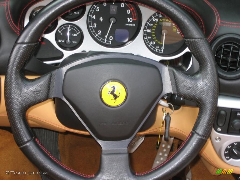 2004 Ferrari 360 Spider F1 Beige Steering Wheel Photo #39461578