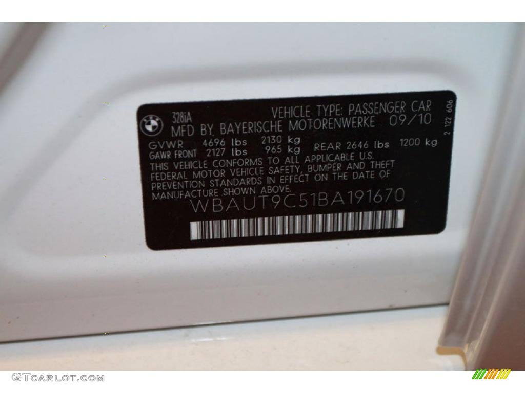 2011 BMW 3 Series 328i Sports Wagon Info Tag Photo #39473950